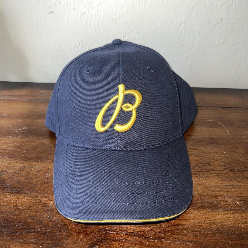 Breitling 1884 Pilot Watch B-Logo Navy Blue/Gold Buckle Strapback Hat Cap